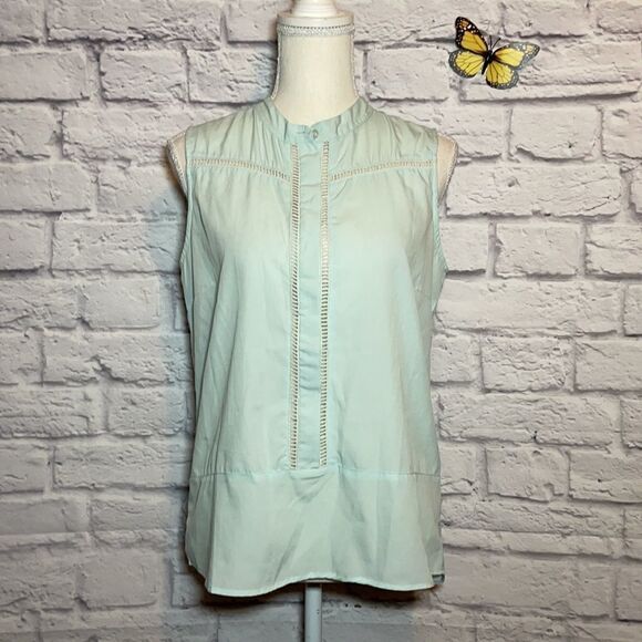 Olive & Oak Sleeveless Partial Button Down Top Size Small - Picture 2 of 7